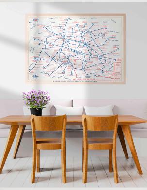 [233227] Affiche plan de métro RATP 1962